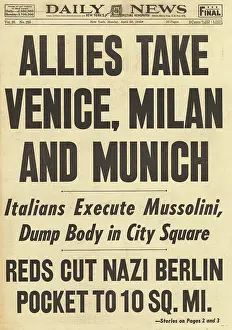 Petacci: Daily News front page Execution of Mussolini
