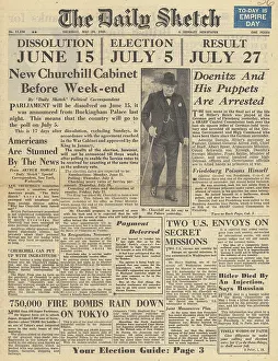 Attlee: The Daily Sketch front page General Election announced