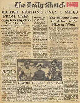 Villers: The Daily Sketch front page Operation Epsom in Normandy