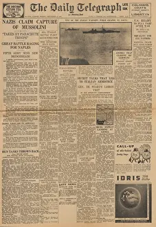 Avalanche: The Daily Telegraph - German forces rescue Mussolini