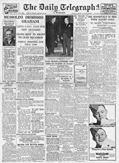 Taranto: Daily Telegraph Mussolini sacks Count Ciano and General Graz