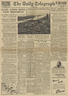 Krefeld: The Daily Telegraph front page Allies capture Cologne