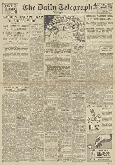 Nijmegen: The Daily Telegraph front page Battle for Aachen