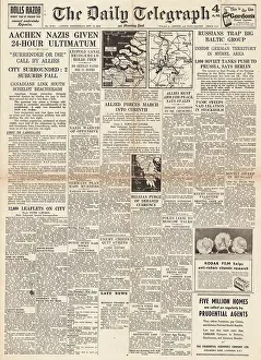 Nijmegen: The Daily Telegraph front page Battle for Aachen