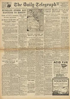 Utmost: The Daily Telegraph front page Battle of the Atlantic