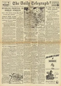 Modena: The Daily Telegraph front page Battle for Berlin