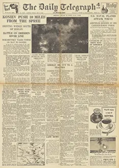 Koniev: The Daily Telegraph front page Battle for Berlin
