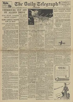 Vyborg: The Daily Telegraph front page Battle of Cherbourg