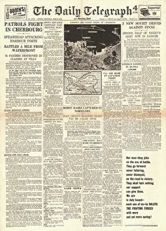 Isthmus: The Daily Telegraph front page Battle for Cherbourg