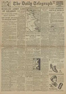Giraud: The Daily Telegraph front page Battle for Kharkov