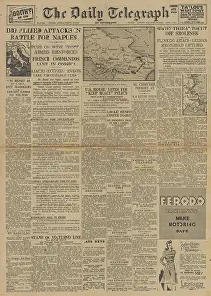 Novorossiysk: The Daily Telegraph front page Battle for Naples