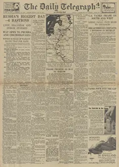 Coutances: The Daily Telegraph front page Battle for Normandy