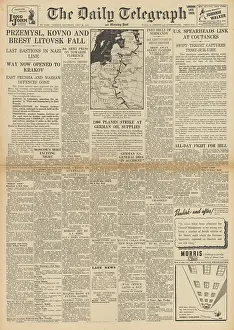 Coutances: The Daily Telegraph front page Battle for Normandy