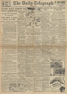 Alencon: The Daily Telegraph front page Battle for Normandy
