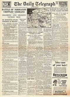 Falaise: The Daily Telegraph front page Battle for Normandy