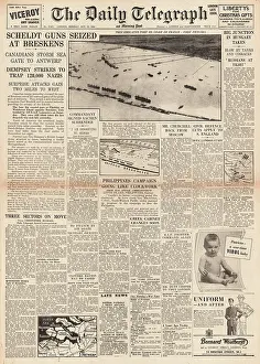 Leyte: The Daily Telegraph front page Battle of the Scheldt