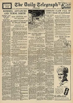 Moresby: The Daily Telegraph front page Battle of Stalingrad