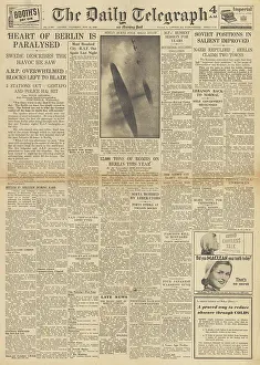 Catroux: The Daily Telegraph front page Bombing of Berlin