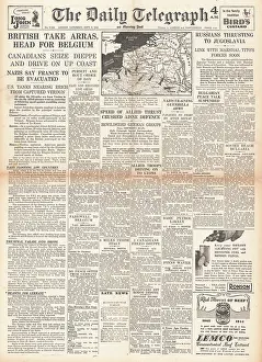 Daily Telegraph front page British capture Arras