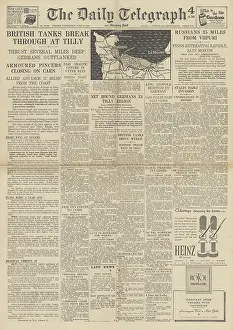 Vyborg: The Daily Telegraph front page British tanks at Tilly