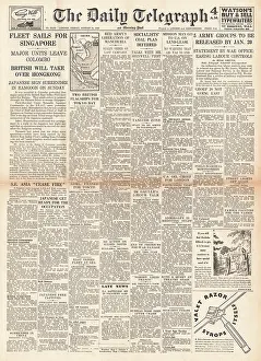 Demob: The Daily Telegraph front page Demobilisation plans