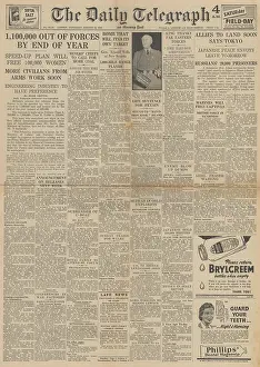 Reynaud: The Daily Telegraph front page Demobilisation programme