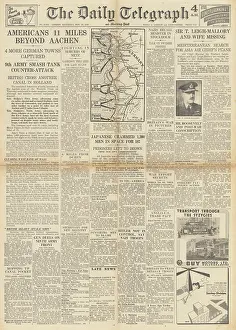 Geilenkirchen: The Daily Telegraph front page US Forces beyond Aachen
