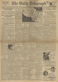 Sacking: The Daily Telegraph front page German forces sacking Rome