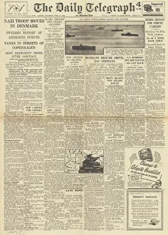 Dietl: The Daily Telegraph front page German troops move in Denmark
