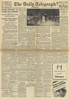 Smuts: The Daily Telegraph front page Germany protests to Turkey