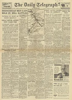 Malinovsky: The Daily Telegraph front page New RAF bombs