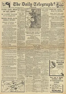Doodlebugs: The Daily Telegraph front page Operation Epsom in Normandy