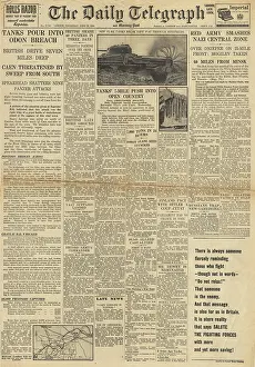 Flailing: The Daily Telegraph front page Operation Epsom in Normandy