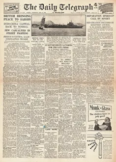 Indomitable: The Daily Telegraph front page Peace in Saigon