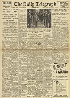 Abdicate: The Daily Telegraph front page Potsdam Conference
