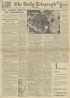 Reshuffle: The Daily Telegraph front page RAF attack V2 launch sites