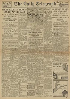 Quadrant: The Daily Telegraph front page RAF bombing raid on Berlin
