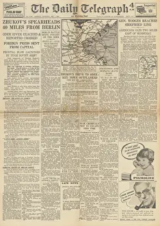Hodges: The Daily Telegraph front page Red Army advance on Oder