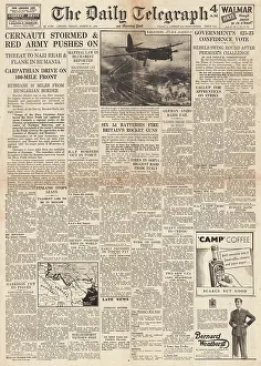 Bevin: The Daily Telegraph front page Red Army capture Cernauti