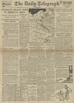 Posen: The Daily Telegraph front page Red Army reach River Oder