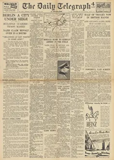 Stauffenberg: The Daily Telegraph front page Security increased in Berlin