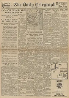 Superfortress: The Daily Telegraph front page Surrender of Japan
