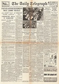 Kwantung: The Daily Telegraph front page Surrender of Japan expected