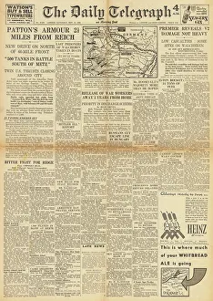 Doodlebug: The Daily Telegraph front page V2 rocket attacks on Britain