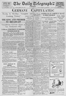Donitz: The Daily Telegraph front page VE Day