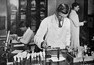 Bacteriological: Dairy research work in a Reading laboratory
