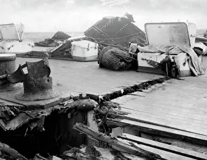 Derfflinger: Damaged deck of the SMS Derfflinger, 1916