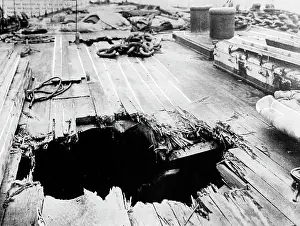 Skagerrak: Damaged deck of the SMS Seydlitz, 1916