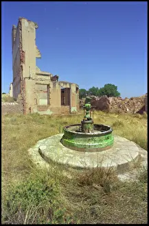 Desolate: Damaged fountain, Belchite, Spain