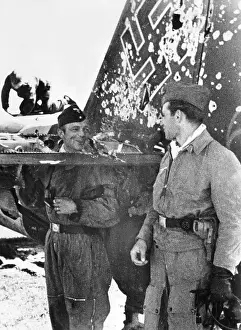 Junkers: Damaged german airplane, 1943
